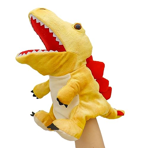 lilizzhoumax Estegosaurio de Peluche Marioneta de Mano, Dinosaurio de Peluche Lindas Muñecas de Relleno de Roedores, Bonitos Juegos de rol, Juguetes interactivos de educación temprana para niños