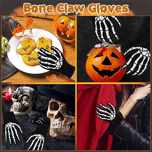 LIMITADA Set de Máscara de Cara de Calavera de Halloween Máscara Esqueleto Máscara de Fantasma de Calavera con 1 Par de Guantes para Halloween Disfraz de Cosplay Ciclismo Deportes al Aire Libre