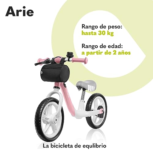 lionelo Arie Bicicleta de Equilibrio para niños de hasta 30 kg Ruedas de 12 Pulgadas Freno de Mano Manillar y sillín Ajustables