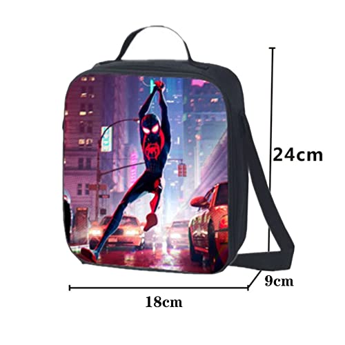 LIPUDAPP Juegos De Mochilas Escolares para Niñas Spiderman Mochila Escolar con Bolsa De Almuerzo Y Estuche para Lápices Mochila De Superhéroes para Niñas Adolescentes,Blue-42x16x29cm