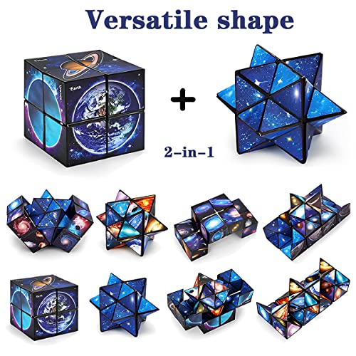 LiRiQi Magic Star Cubo, Cubo mágica Estrella 2 en 1, Cubo Infinito, Juguetes Ciencia Popular Rompecabezas Mágicos para Niños y Adultos, Cubo Creativo de descompresión, Puzzles 3D, Juguetes educativos