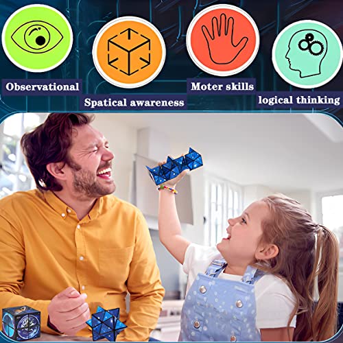 LiRiQi Magic Star Cubo, Cubo mágica Estrella 2 en 1, Cubo Infinito, Juguetes Ciencia Popular Rompecabezas Mágicos para Niños y Adultos, Cubo Creativo de descompresión, Puzzles 3D, Juguetes educativos