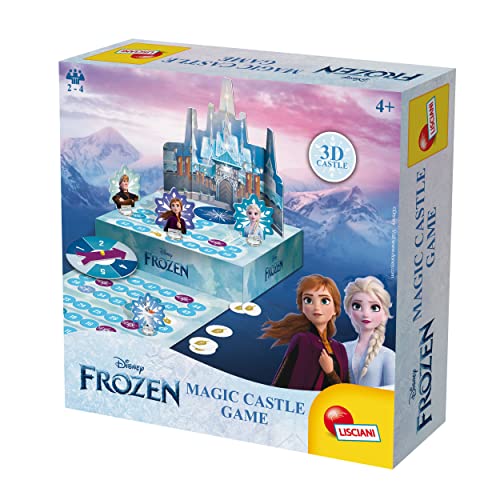 Lisciani - La Reina de Las Nieves - Juego de Mesa Castillo Mágico para niños a Partir de 4 años - Juego Frozen con Tablero, Castillo y Personajes en 3D - De 2 a 4 Jugadores