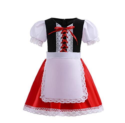 Lito Angels Disfraz de Vestido Caperucita Roja con Capa con Capucha para Niñas Pequeñas Talla 2-3 años, Rojo