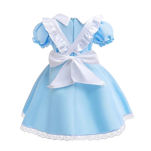 Lito Angels Disfraz Vestido de Alicia en el País de las Maravillas con Delantal Blanco y Aro de Pelo para Niñas Talla 12-14 años, Azul (Número de etiqueta 160)