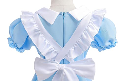 Lito Angels Disfraz Vestido de Alicia en el País de las Maravillas con Delantal Blanco y Aro de Pelo para Niñas Talla 12-14 años, Azul (Número de etiqueta 160)