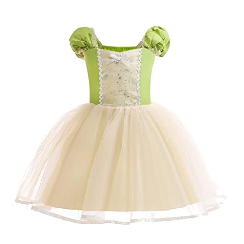 Lito Angels Disfraz Vestido de Princesa Tiana y el sapo para Bebé Niñas Pequeñas Talla 18-24 meses, Verde