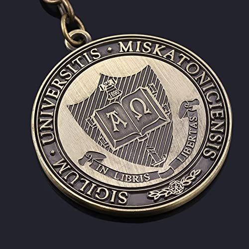 Llavero Cthulhu Mythos Miskatonic University Hastur Sign Game Metal Souvenir Moneda Colgante Llavero