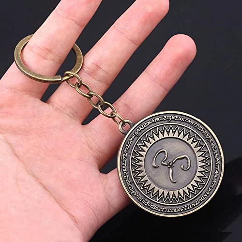 Llavero Cthulhu Mythos Miskatonic University Hastur Sign Game Metal Souvenir Moneda Colgante Llavero