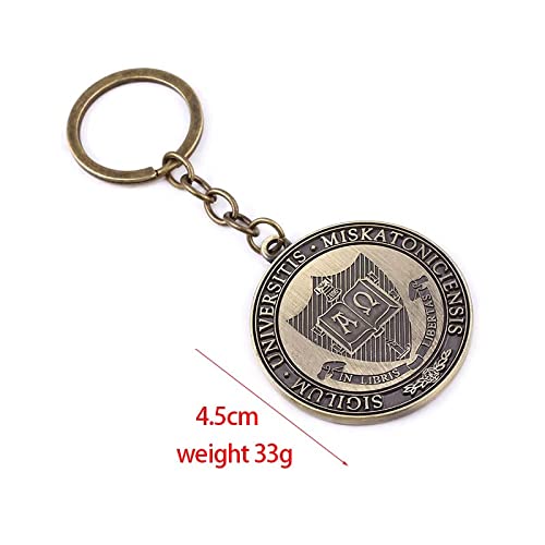 Llavero Cthulhu Mythos Miskatonic University Hastur Sign Game Metal Souvenir Moneda Colgante Llavero