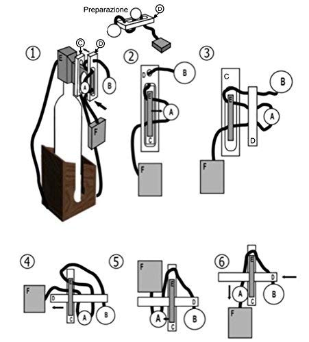 Logica Juegos Art. para Los Que No Beben Cuerdas - Rompecabezas Porta Botellas - Rompecabezas de Madera Preciosa - Colleciòn Leonardo da Vinci