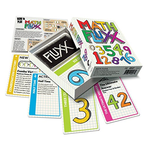 Looney Labs , Math Fluxx, Board Game, Ages 8+, 2-6 Players, 5-30 Minutes Playing Time