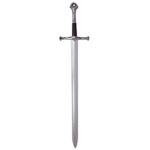 LOOYAR Middle Ages Medieval PU Foam Two Handed Sword Toy Great Sword Weapon Toy for Knight Soldier Warrior Costume Battle Play Halloween Cosplay LARP Silver?