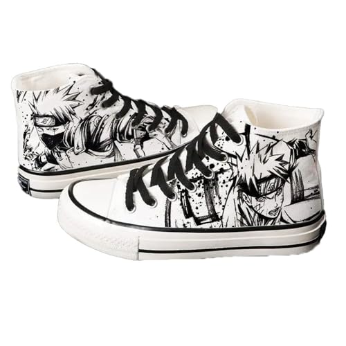 LOPERT Naruto Zapatos Uchiha Itachi Sasuke Hatake Kakashi Jiraiya Cosplay High Top Mano Dibujado Zapatos Zapatillas, b, 41 EU