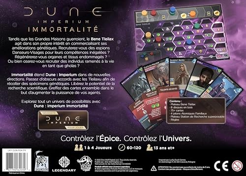 Lote de 2 extensiones de Dune Imperium: el advenimiento de IX + inmortalidad versión francesa + 1 abrebotellas Blumie (Dune 2 extensiones)