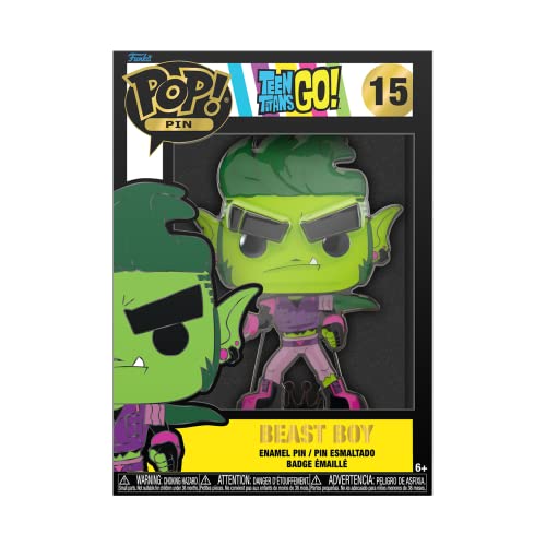 Loungefly Funko POP! Pin De Esmalte De Esmalte Grande DC: TEEN TITANS - Beast Boy - BEASTBOY - Teen Titans Go! Pin De Esmalte - Broche Imperdible Coleccionable - Para Mochilas & Bolsas - Fans De TV