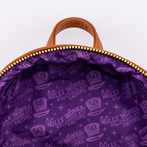 Loungefly- Mochila Charlie y la Fabrica de Chocolate 50 Aniversario 26cm Bolsos Peluche, Multicolor (130562)