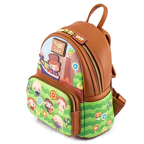 Loungefly- Mochila Charlie y la Fabrica de Chocolate 50 Aniversario 26cm Bolsos Peluche, Multicolor (130562)