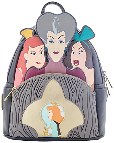 Loungefly Mochila Madrastra Malvada Cenicienta Disney 26cm Bolsos Peluche, Multicolor, Talla única para Mujer