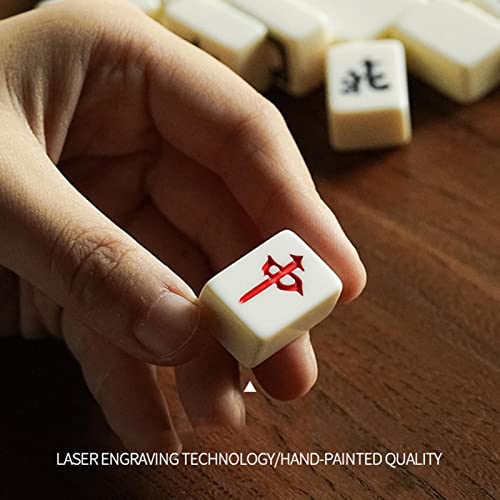 LOVOICE Mahjong portátil - Juegos Mesa Mini Mahjong para el hogar | Mahjong con, Accesorios Viaje para Familiares, Amigos, colegas