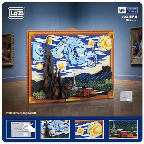 LOZ 1066 Building Blocks Educational Toy Home Decoration The Starry Night Painting 3D Great Work Creative Building Blocks Set Construction Toys