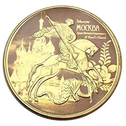 LSJTZ San Jorge y el dragón, Castillo, Caballero, Dios, Dorado, Moneda Conmemorativa, Regalo, 2pcs