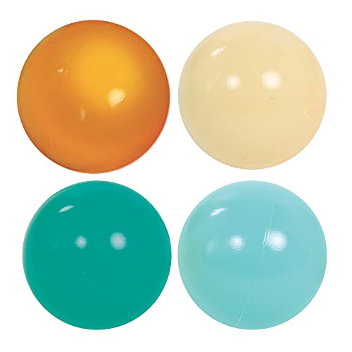 LUDI - Lote de 60 Bolas - Blanco, Azul Ciel, Turquesa y Oro - Pelotas de Juego para lanzar, Hacer rodar y para Piscina de Bolas - 7 cm, plástico Flexible antidesgarro - A Partir de 6 Meses