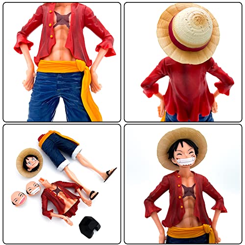 Luffy Figuras, One Piece Anime Acción Figura, Anime Puppets Figura PVC Juguetes Anime Figura Modelo Mesa Escritorio Decoración para Niños Cumpleaños Regalo, Coleccionables