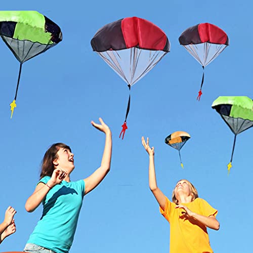 Luojuny Juguete de paracaídas con Soldado de la Figura, Juguetes voladores de Lanzamiento a Mano de Lanzamiento Libre en Bruto, niños compactos Adultos Que lanzan a Mano el Juego de paracaídas par