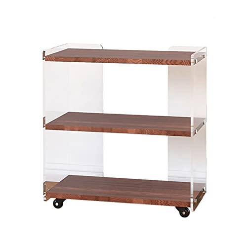 LXBAMKEA Acrílico Mesa Auxiliar, Claro Mesas De Centro para Baño Dormitorio Sala Estar, Hogar Decoración Mesas Café, Bar Carros Servicio, Mesita Noche, Madera Almacenaje Organizador