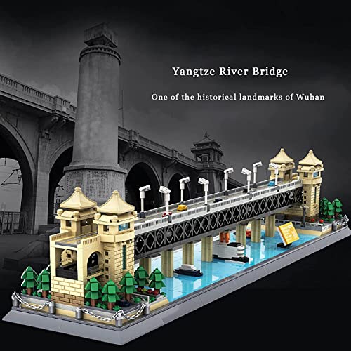 LXBH Juego De Bloques De Construcción Puente del Río Wuhan Yangtze 1452 Piezas Modelo De Arquitectura De Referencia Mundialmente Famosa, Bloques De Construcción Creativos 3D Juguetes Regalos