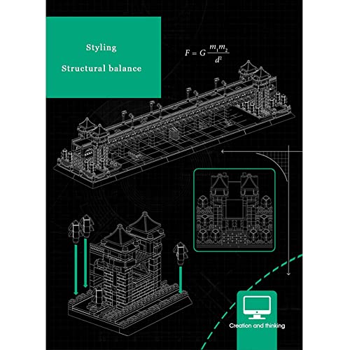 LXBH Juego De Bloques De Construcción Puente del Río Wuhan Yangtze 1452 Piezas Modelo De Arquitectura De Referencia Mundialmente Famosa, Bloques De Construcción Creativos 3D Juguetes Regalos