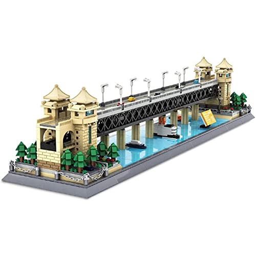 LXBH Juego De Bloques De Construcción Puente del Río Wuhan Yangtze 1452 Piezas Modelo De Arquitectura De Referencia Mundialmente Famosa, Bloques De Construcción Creativos 3D Juguetes Regalos