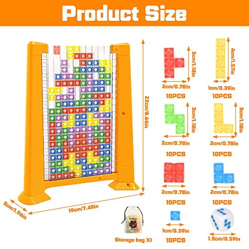 LYPPUL Tetris del Juguete Acrílico, Puzzle Tetris de Madera, Juguetes Montessori niños 3 4 5 6 años 3D Cerebro Juguete Rompecabezas Inteligencia Colorido Bloques