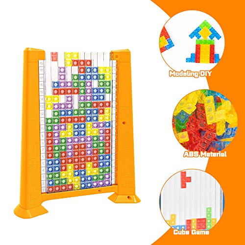 LYPPUL Tetris del Juguete Acrílico, Puzzle Tetris de Madera, Juguetes Montessori niños 3 4 5 6 años 3D Cerebro Juguete Rompecabezas Inteligencia Colorido Bloques