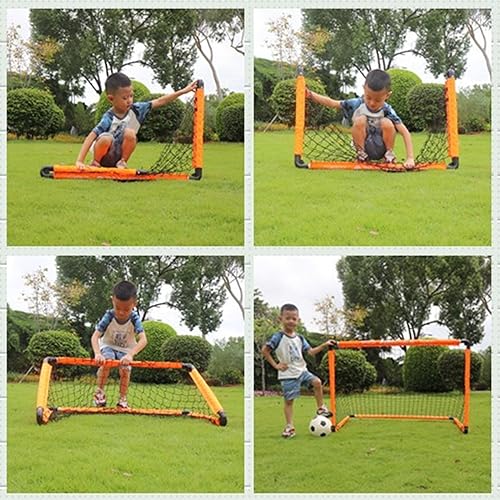 LZHDZQD Portería de fútbol infantil, portería de fútbol para jardín infantil, plegable, para interior, exterior, jardín, Navidad, portería de fútbol, juguete (90 x 60 cm, color naranja)