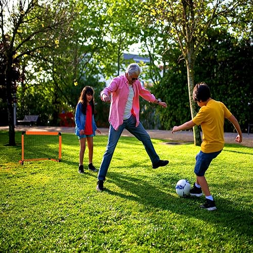 LZHDZQD Portería de fútbol infantil, portería de fútbol para jardín infantil, plegable, para interior, exterior, jardín, Navidad, portería de fútbol, juguete (90 x 60 cm, color naranja)