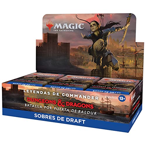 Magic The Gathering Caja de Sobres de Draft de Leyendas de Commander: Batalla por Puerta de Baldur, de 24 Sobres (Versión en Español), D10231050