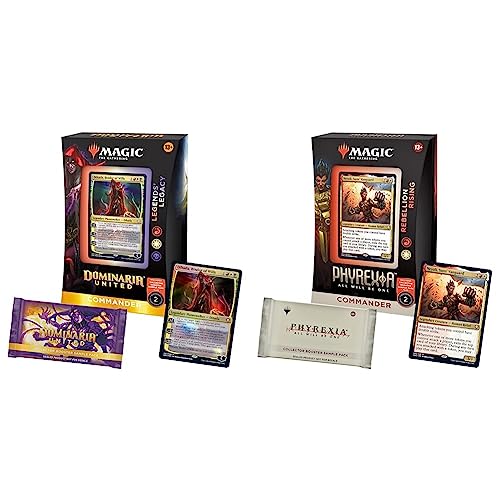 Magic: The Gathering Dominaria United Commander Deck – Legends' Legacy + Collector Booster Sample Pack, (Versión en Inglés) & Magic: The Gathering Phyrexia: All Will Be One Commander Deck