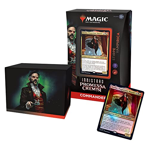 Magic The Gathering- Mazzo Commander di Innistrad: Promessa Cremisi-Stirpe vampirica (Negro-Rojo-versión Italiana) (Wizards of The Coast C90991030)