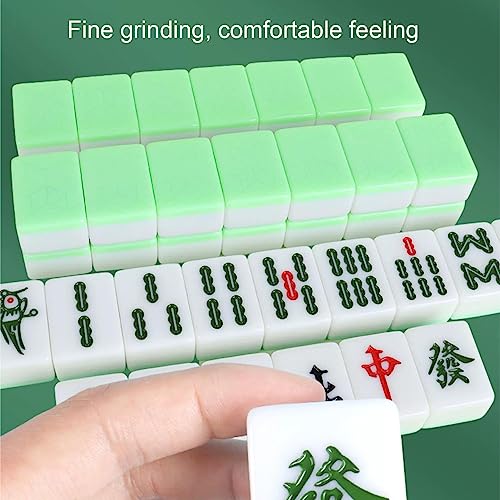 Mahjong 144 Azulejos Numerados Melamina Tradicional Chino Majiang Con 2 Dados, Tapete, Caja De Transporte Juegos De Mesa Juegos De Azulejos Juegos Completos De Ma Jong for Viajes Fiesta Juego Familiar