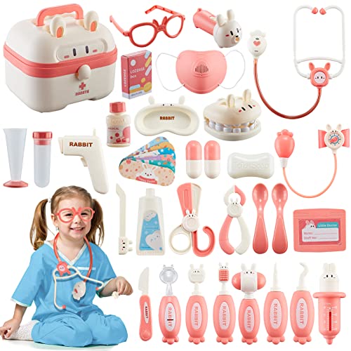 Maletin Doctora Kit para Niñas Niños,Kit Maletin de Doctor y Enfermera,Juegos de Imitacion Regalos para Niñas Niños 3 4 5 6 Años…