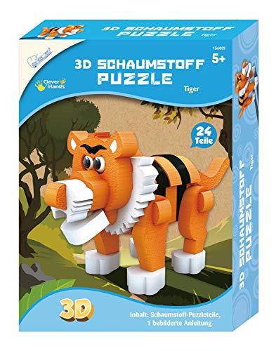 Mammut Spiel & Geschenk 3D de Tigre, Safari, Puzzle de Animales de Espuma, Juego Completo con Piezas de Rompecabezas e Instrucciones, Set Creativo para niños a Partir de 5 años (156009)