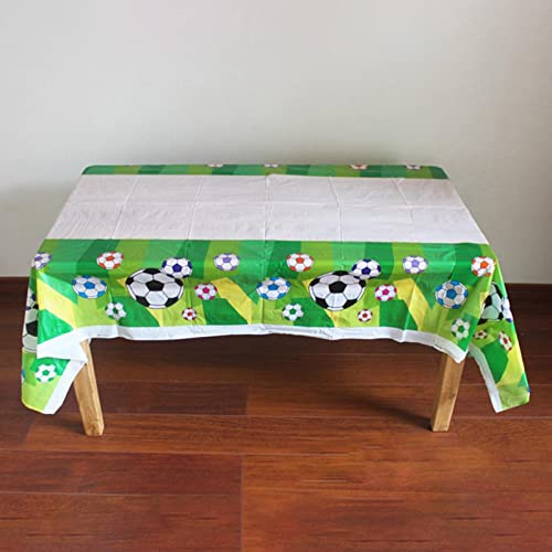 Mantel de Fiesta de cumpleaños con temática Deportiva | Mantel Impermeable con Estampado de Pelota de fútbol Verde Time,2022 World Soccer Match Party Supplies Decoraciones para el hogar, Generic