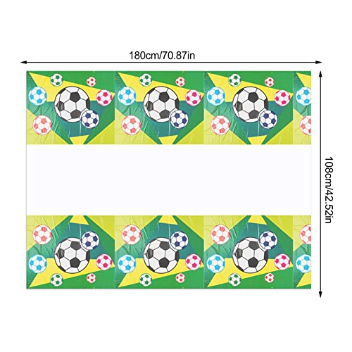 Mantel de Fiesta de cumpleaños con temática Deportiva | Mantel Impermeable con Estampado de Pelota de fútbol Verde Time,2022 World Soccer Match Party Supplies Decoraciones para el hogar, Generic