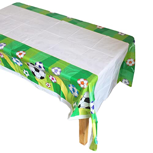 Mantel de Fiesta de cumpleaños con temática Deportiva | Mantel Impermeable con Estampado de Pelota de fútbol Verde Time,2022 World Soccer Match Party Supplies Decoraciones para el hogar, Generic