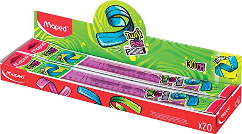 Maped Twist'n Flex - Regla flexible (30 cm, 20 unidades), colores surtidos