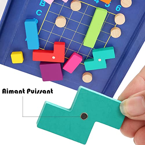 MARAYAN Juegos de Mesa, Smart Games, Rompecabezas, Puzzle Madera, Tetris, Juegos educativos, Juegos Inteligencia, Regalo niño 3 años, Juguetes Montessori, Juego Divertido, Bloques construccion