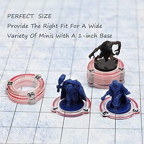 Marcadores numerados Acrílicos Criatura & Monstruo Condición Anillos Número de 1 a 30 Gran Herramienta DM para Mazmorras y Dragones, Pathfinder, D & D y RPG Miniaturas