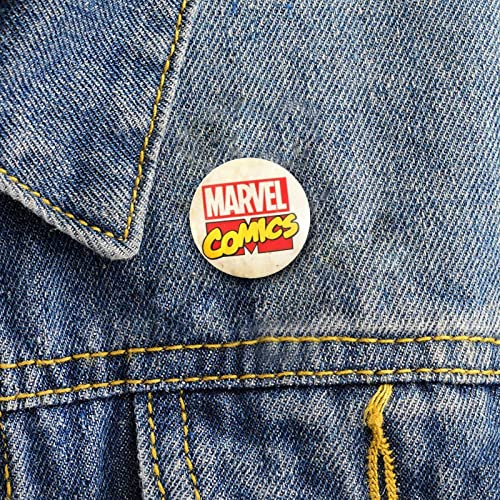 Marvel Comics - Insignia de botón con logotipo retro, talla única, Estaño